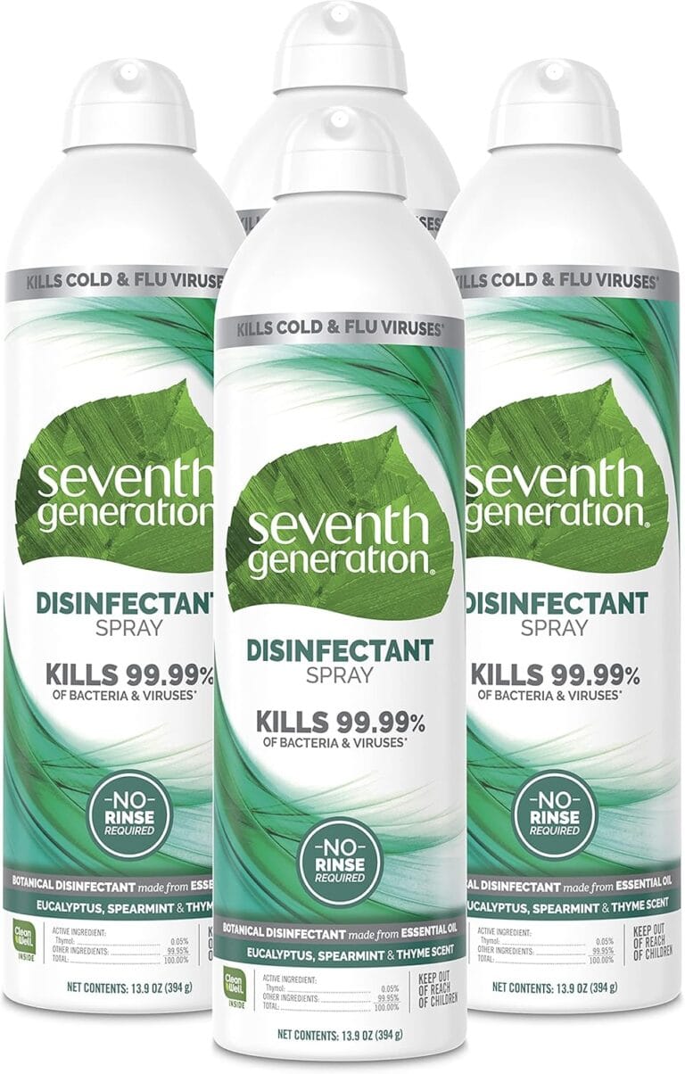 Seventh Generation Disinfectant Spray, Eucalyptus Spearmint & Thyme Scent, 13.9 Ounce (Pack of 4)