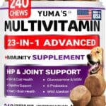 Dog Multivitamin Chewable with Glucosamine - 240 Treats - Dog Vitamins and Supplements - Senior & Puppy Multivitamin for Dogs - Hip & Joint Support - Immune Health, Skin, Heart, Digestion, Probiotics