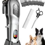 Dog Grooming Kit, Dog Clippers for Grooming for Heavy Thick Hair, Low Noise Cordless Pet Hair Trimmer with Stainless Steel Blade, Professional Rechargeable Hair Trimmer for Dogs and Cats