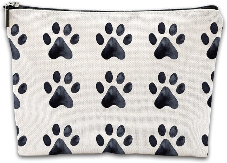 Cosmetic Bag Dog Paw Print Makeup Bag,Waterproof Small Mini Portable Travel Toiletry Bag for Women and Girl Travel Study Daily Storage