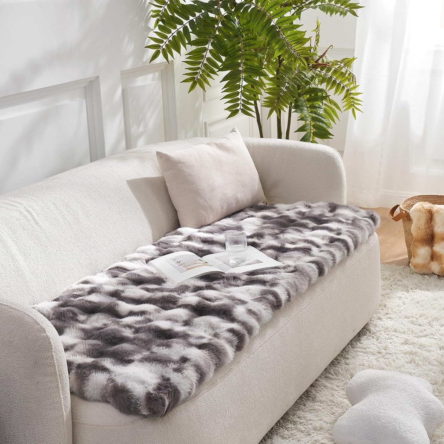 Faux Fur Couch Cover for Dogs Washable, Ultra Soft Pet Sofa Cover for Car Seat Protector, Liquid Pee Proof Cat Mat, Pad for Dresser Top, Anti-Slip, Fuzzy, 27.5x70 inch, Tie-Dye Grey Faux Fur Couch Cover for Dogs Washable, Ultra Soft Pet Sofa Cover for Car Seat Protector, Liquid Pee Proof Cat Mat, Pad for Dresser Top, Anti-Slip, Fuzzy, 27.5x70 inch, Tie-Dye Grey
