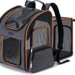 Cat Backpack Carrier, Dog Backpack Carrier for Small Dogs Medium Cats, Airline Approved Expandable Pet Backpack Carrier for Small Dogs Puppies Medium Cats Fit Up to 18 Lbs, Grey