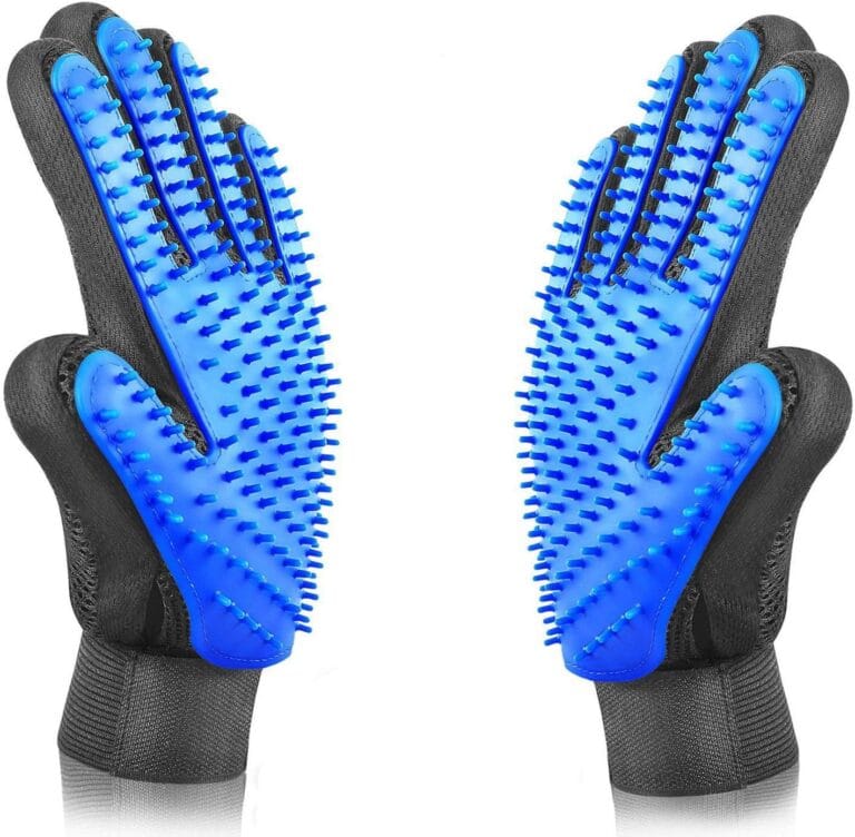 VeniCare Pet Grooming Glove - Gentle Deshedding Brush Glove - Efficient Pet Hair Remover Mitt - Massage Tool with Enhanced Five Finger Design - Perfect for Dogs & Cats with Long & Short Fur