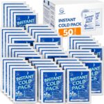 50 Pack Instant Ice Cold Pack (6 x 4.5) - Disposable Instant Ice Packs for Injuries | Cold Compress Ice Pack for Pain Relief