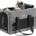 Airline Approved Cat Carrier, Pet Carrier Soft-Sided, Portable Dog Carrier with Stable Structure, TSA Approved Pet Carrier for Pets Less Than 12lbs, Cat Carrier Bag Suitable for Travel, Gray