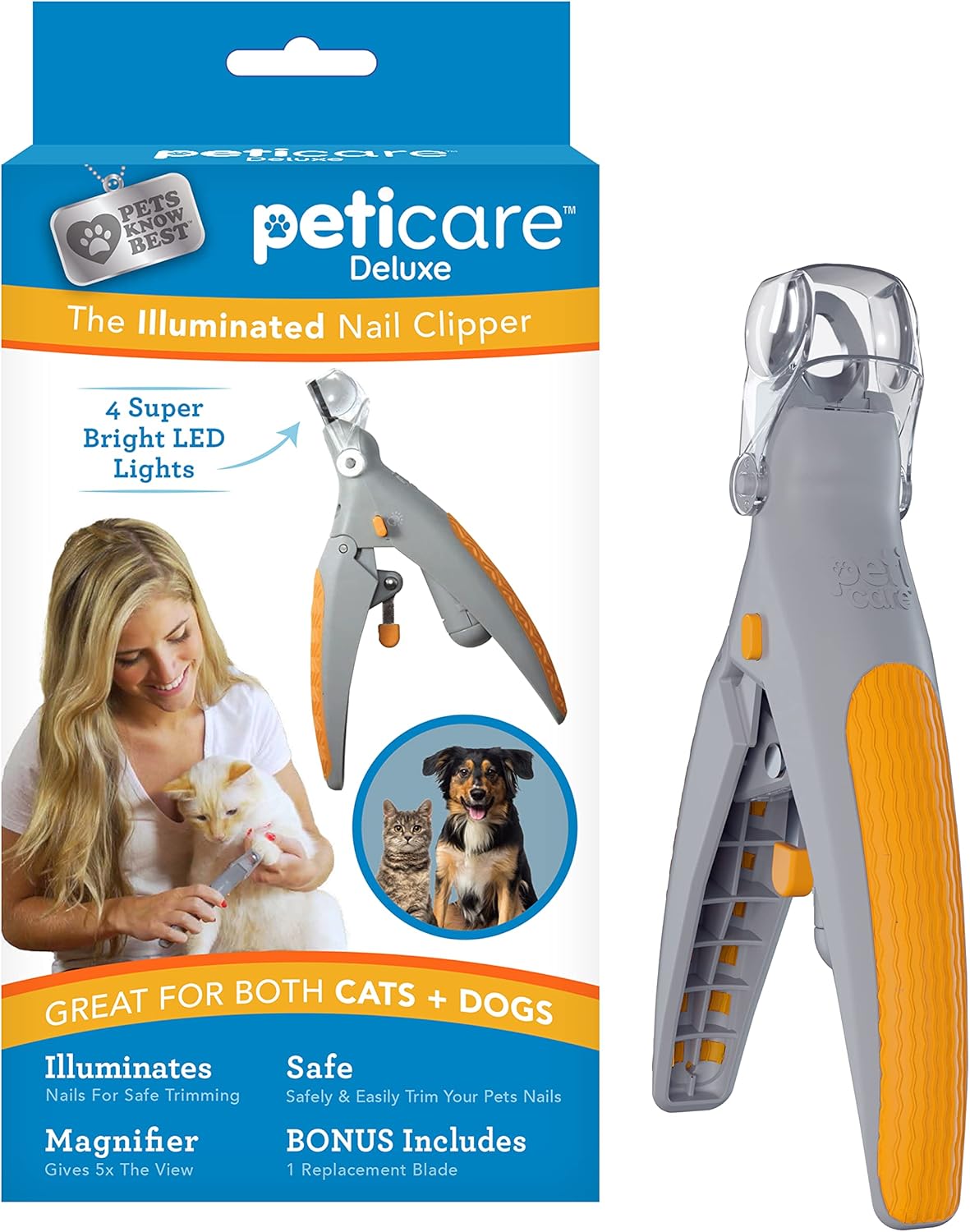 Allstar Innovations PetiCare LED Light Pet Nail Clipper- Great for Trimming Cats & Dogs Nails & Claws, 5X Magnification That Doubles as a Nail Trapper, Quick-Clip, Steel Blades Allstar Innovations PetiCare LED Light Pet Nail Clipper- Great for Trimming Cats & Dogs Nails & Claws, 5X Magnification That Doubles as a Nail Trapper, Quick-Clip, Steel Blades
