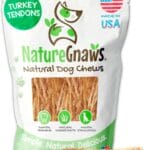 Nature Gnaws USA Turkey Tendons for Dogs (8oz) - Delicious Grain Free Reward Snack for Small, Medium & Large Breeds - Premium Natural Dog Chew Treats
