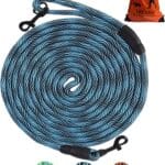 Long Dog Leash Tie-Out Check Cord, 16FT/30FT/50FT/100FT Recall Dog Training Rope Leash, Heavy Duty Dog Lead for Large Medium Small Dogs Playing, Camping, or Backyard