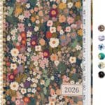 2026 Planner, Weekly and Monthly Planner for Women, January 2026 - December 2026, Hardcover 2026 Calendar Planner Book with Tabs, Inner Pocket, Spiral Bound, Perfect for Office Home School Supplies - A5 (6.3" x 8.5"), Petals