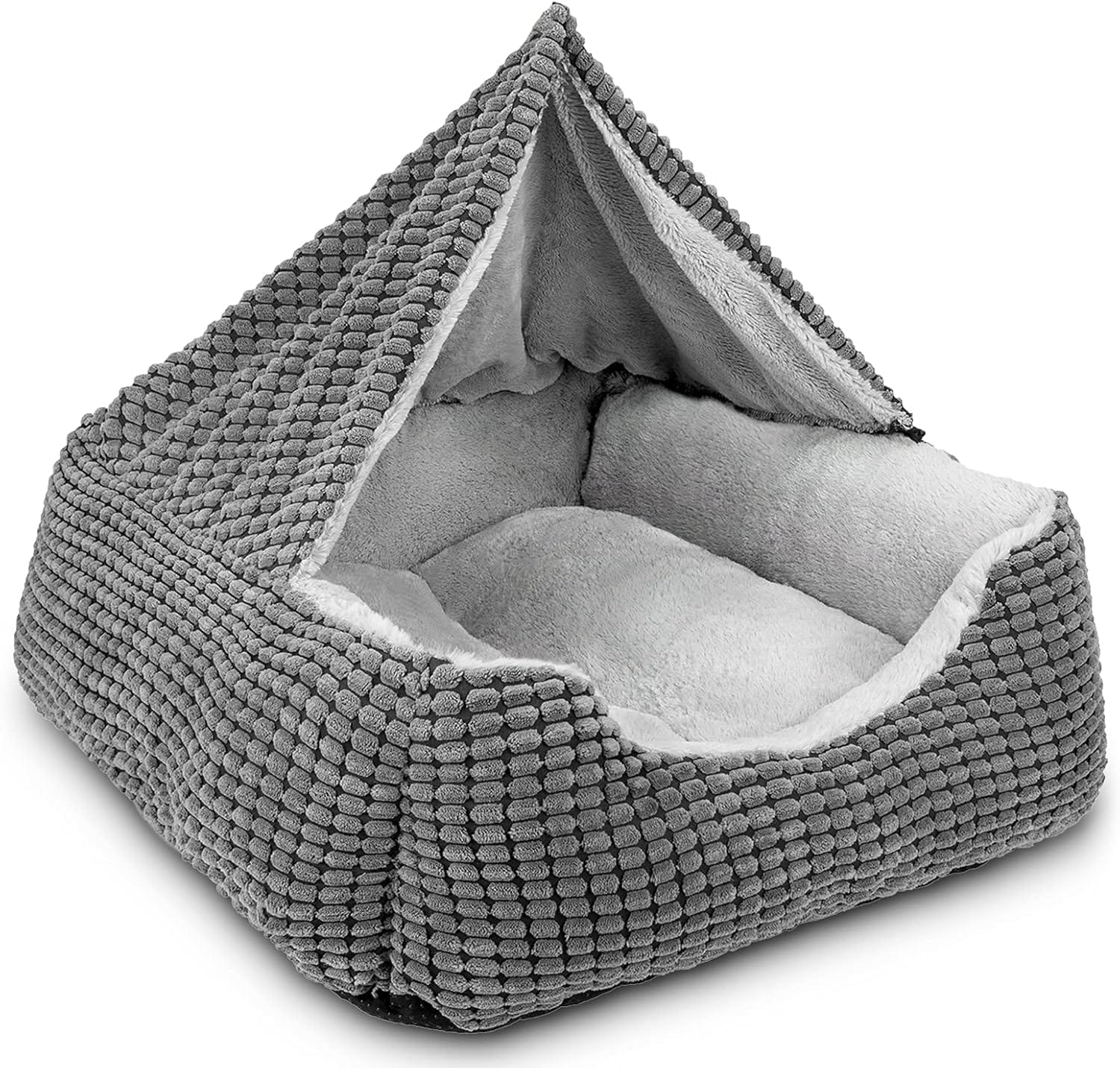 GASUR Dog Beds for Large Medium Small Dogs, Rectangle Cave Hooded Blanket Puppy Bed, Luxury Anti-Anxiety Orthopedic Cat Beds for Indoor Cats, Warmth and Machine Washable (20 inches, Grey) GASUR Dog Beds for Large Medium Small Dogs, Rectangle Cave Hooded Blanket Puppy Bed, Luxury Anti-Anxiety Orthopedic Cat Beds for Indoor Cats, Warmth and Machine Washable (20 inches, Grey)