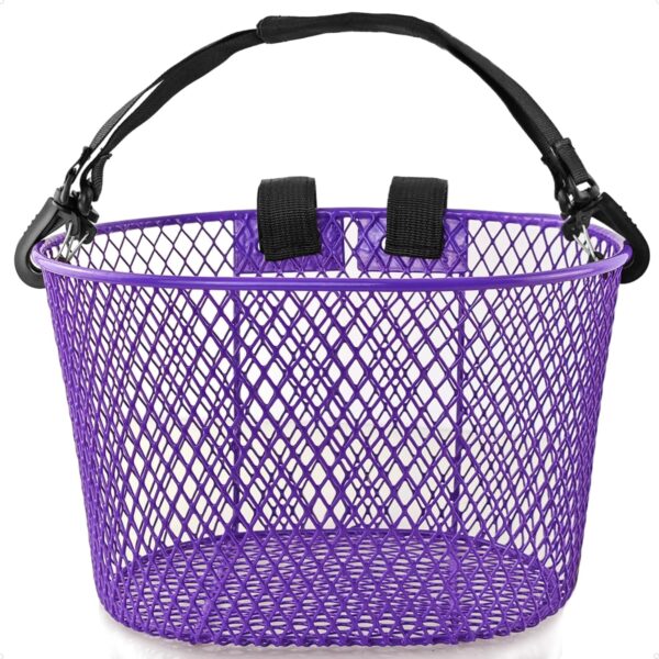 Adult Bike Basket Front, Bicycle Basket for Women, Waterproof Metal Wire Bicycle Basket with Carrying Handle, Suitable for Most Adult Bicycles, Practical Bike Accessories