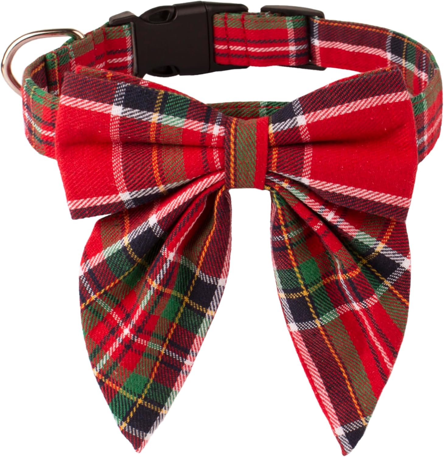 ADOGGYGO Christmas Dog Collar with Bow, Adjustable Cotton Red Green Plaid Bowtie Dog Christmas Collars for Small Medium Large Dogs Pets (Medium, Xmas) ADOGGYGO Christmas Dog Collar with Bow, Adjustable Cotton Red Green Plaid Bowtie Dog Christmas Collars for Small Medium Large Dogs Pets (Medium, Xmas)