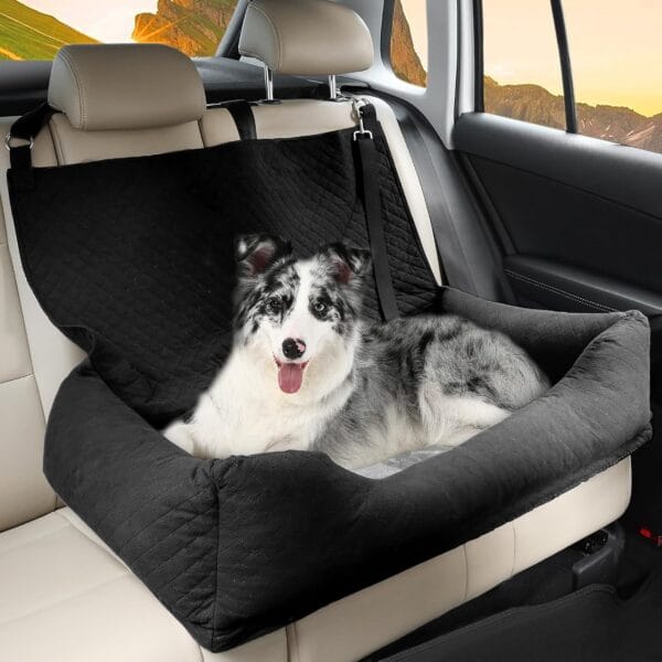 Dog Car Seat for Medium Large, Safe and Comfortable Dog Car Bed Medium Under 60lbs, Multipurpose Design Washable with Non-Slip Base