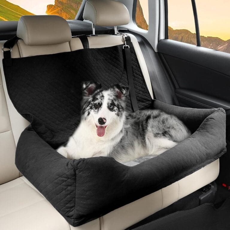 Dog Car Seat for Medium Large, Safe and Comfortable Dog Car Bed Medium Under 60lbs, Multipurpose Design Washable with Non-Slip Base