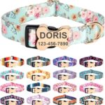 Moonpet Personalized Custom Customized Dog Collar with Engraved ID Dog Name and Phone Number Bone Buckle/Heavy Duty Adjustable Dog Collars for Puppy X-Small Small Medium Large X-Large Boy Girl Dogs