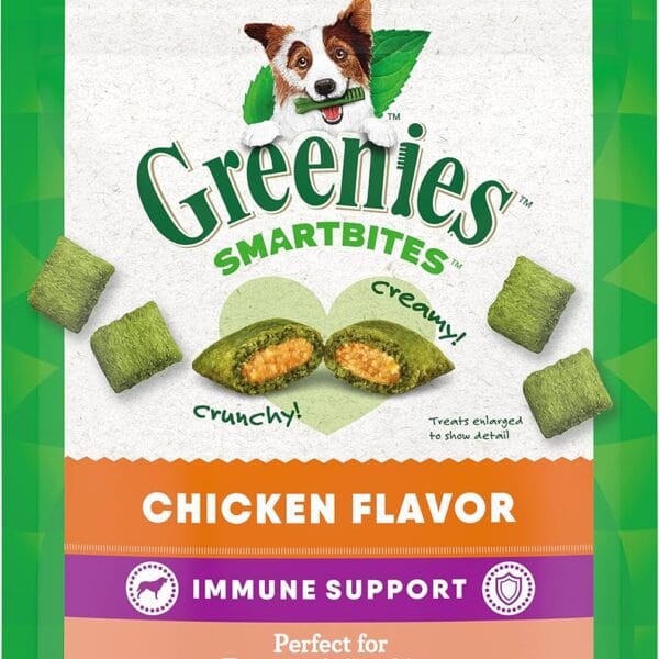 Greenies Smartbites Immune Support Crunchy & Soft Dog Treats, Chicken Flavor, 8 oz. Pack