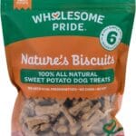 Wholesome Pride Natures Biscuits Dog Treats - Crunchy, Natural, Limited Ingredient, Grain-Inclusive Recipe with FiberRich Sweet Potato - Mini Bone-Shaped Treats for Dogs - 16 oz Bag