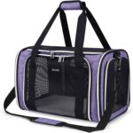 BAGLHER Pet Travel Carrier, Cat Carriers Dog Carrier for Small Medium Cats Dogs Puppies, Airline Approved Small Dog Carrier Soft Sided, Collapsible Puppy Carrier, Purple