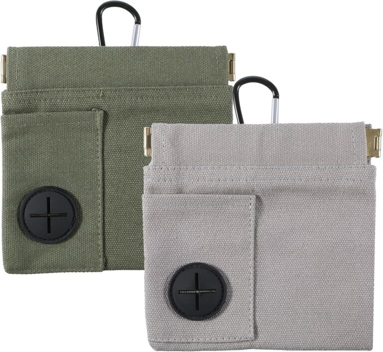 2 Pack Dog Treat Pouch, Portable Hands-Free Puppy Training Treat Bag with Auto-Closing Magnetic Buckle Carabiner, Pet Feed Snack Reward Pouch for Puppy Walking, Outdoor Travel Use (Green, Grey)