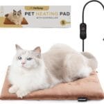Heated Cat Bed & Pet Heating Pad for Indoor Cats, Dogs, Kittens and Puppies, Waterproof Heated Pet Mat with 5 Adjustable Heat Levels, Timer & Auto Shut Off, Chew Resistant Cord, 16'' x 13''
