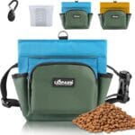 LIOPARD Dog Treat Pouch, Training Bag for Pet Walking, Pet Treat Bag with Silicone Liner, Magnetic Closure with Clicker and Belt Clip, 4-Cup Dog Treats Pouch for Outdoor Training (blue)