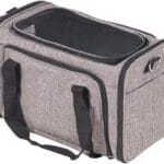 Rolling Pet, Airline Approved with Wheels - Cat Dog Carrier with Telescopic Handle & Folding Bowl - Grey - Up to 25 lbs