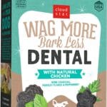 Cloud Star Wag More Bark Less Crunchy Dental Dog Treats, Chicken, Bone Charcoal, Parsley & Mint, 14 oz. Box