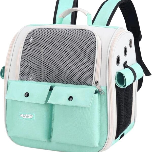 Pet Backpack Carrier for Small Dogs, Cats, Kittens, Rabbits  Airline Approved Travel Bag with Breathable Mesh and Padded Straps  Soft-Sided Cat Carrier Backpack for Hiking, Camping, Trips