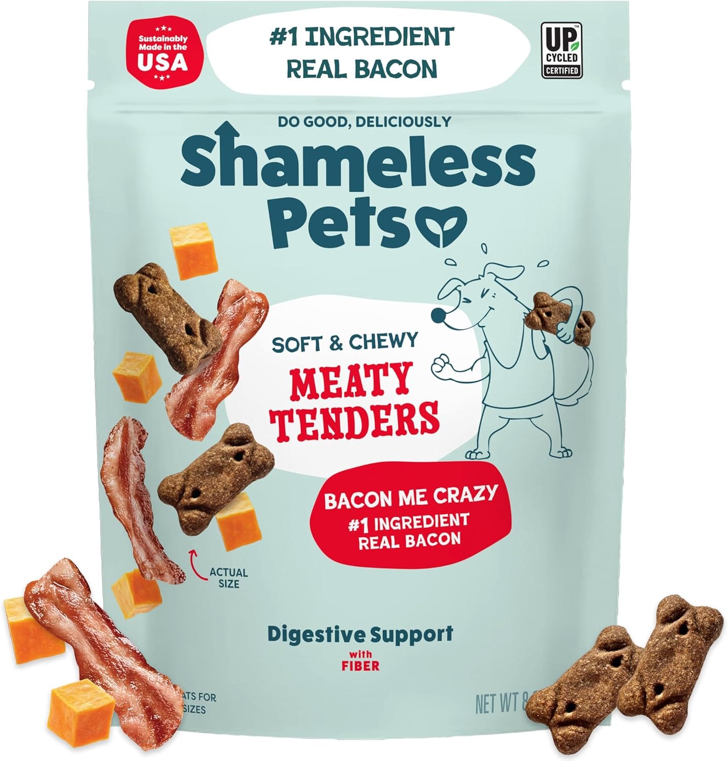 Shameless Pets Soft & Chewy Dog Treats, Bacon Me Crazy Meaty Tenders, 8oz Real Bacon is 1st Ingredient Grain Free, No Corn or Soy Digestive Support for Small, Medium & Large Dogs Shameless Pets Soft & Chewy Dog Treats, Bacon Me Crazy Meaty Tenders, 8oz Real Bacon is 1st Ingredient Grain Free, No Corn or Soy Digestive Support for Small, Medium & Large Dogs