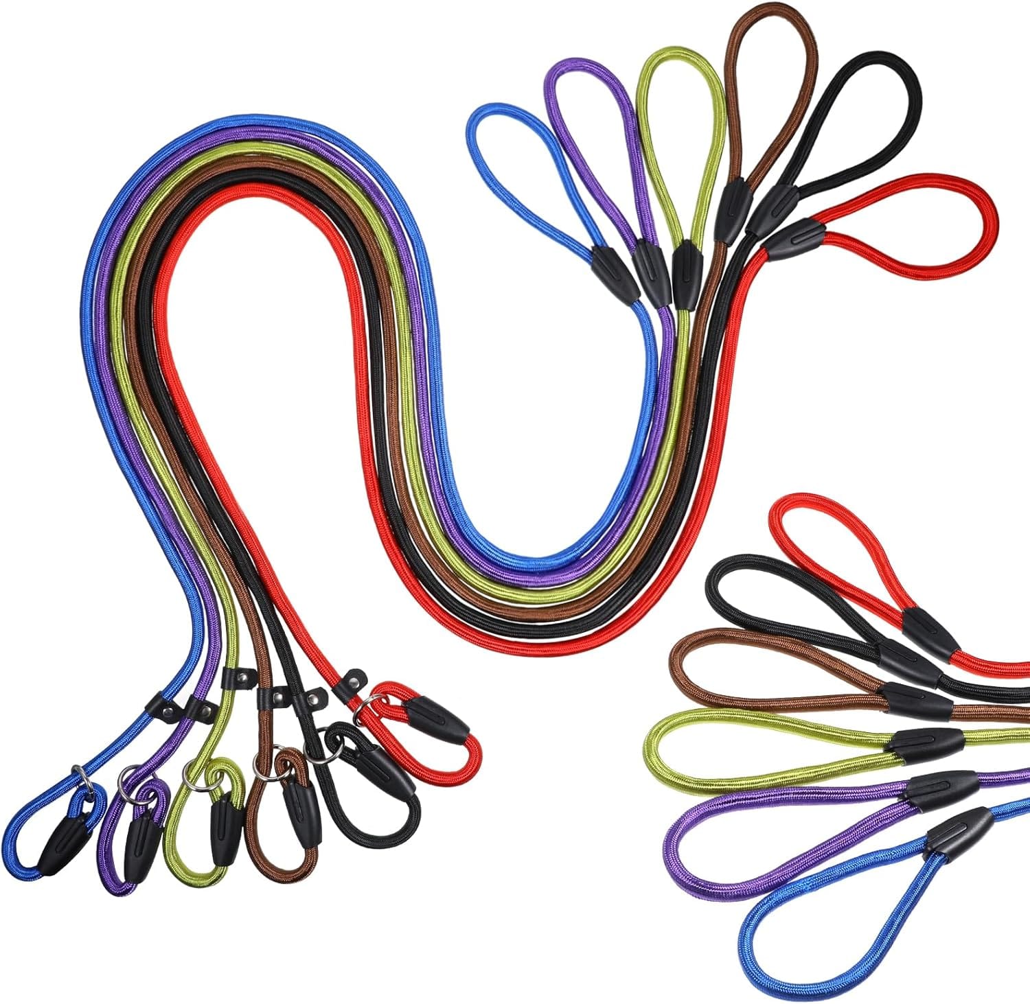 6pcs Slip Leads Dog Leash Heavy Duty Rope Leash for Small Medium Dogs, 5FT Classic Dog Leashs Strong Nylon Dog Training Leashs Strong Comfortable Loop Leashes (3/8", 6 Colors) 6pcs Slip Leads Dog Leash Heavy Duty Rope Leash for Small Medium Dogs, 5FT Classic Dog Leashs Strong Nylon Dog Training Leashs Strong Comfortable Loop Leashes (3/8", 6 Colors)