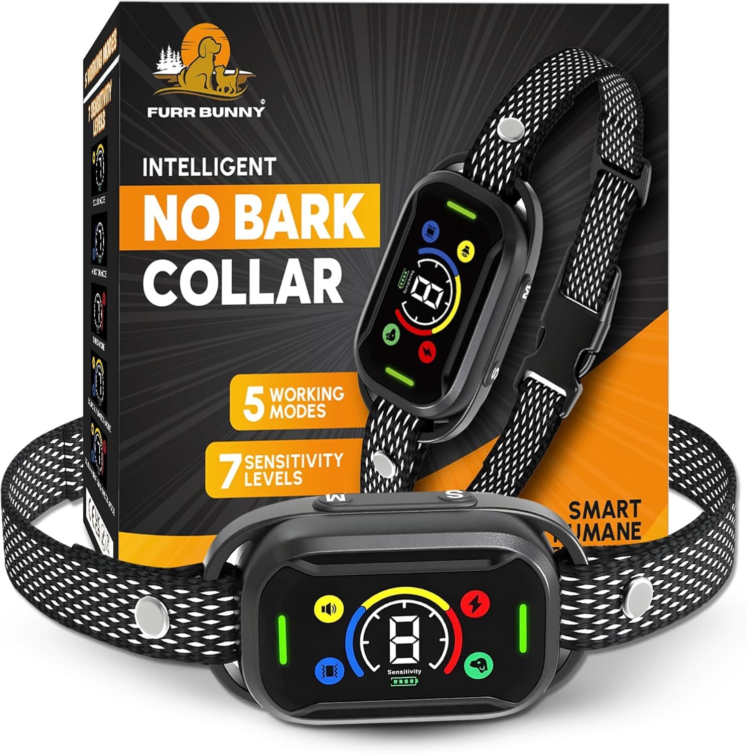 2025 Upgraded Intelligent Dog Bark Collar for Medium and Large Dogs - Beep, Vibration and Safe Static Shock, 7 Sensitivity Levels Adjustment - Effective Training to Stop Excessive Barking Fast 2025 Upgraded Intelligent Dog Bark Collar for Medium and Large Dogs - Beep, Vibration and Safe Static Shock, 7 Sensitivity Levels Adjustment - Effective Training to Stop Excessive Barking Fast