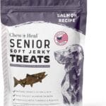 Seniors Soft Jerky Salmon Dog Treats - 5 oz of Omega Dog Joint Supplement, Wild Caught Salmon and Turmeric Jerky - Made in The USA