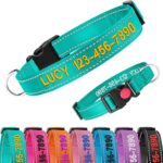 Reflective Personalized Dog Collars - Custom Embroidered Dog Collars for Small, Medium, Large Dogs- Adjustable Dog & Puppy Collar - Heavy Duty D-Ring for Leash & ID Tag