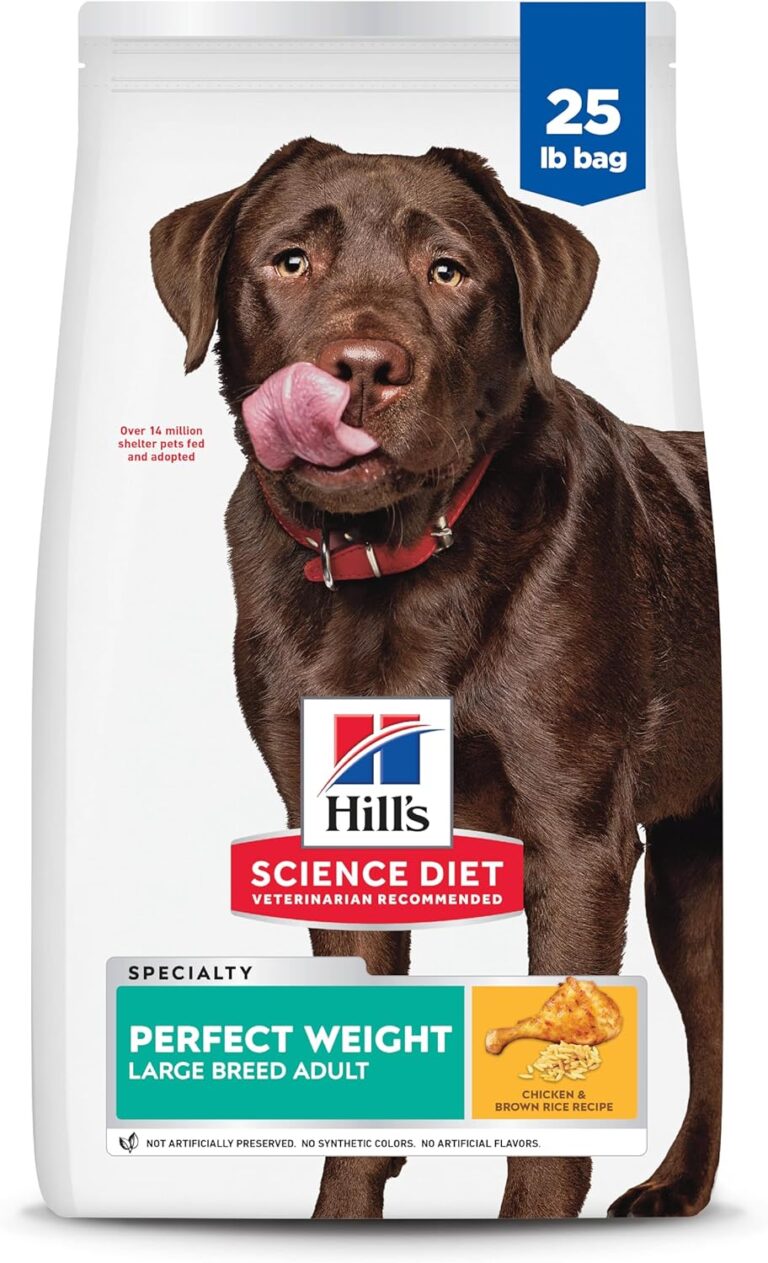 Hill's Science Diet Perfect Weight Large Breed Adult Dry Dog Food 1-5, Quality Protein for Weight Management Support, Chicken Recipe, 25 lb. Bag