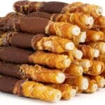 MON2SUN Dog Treats, Triple Flavor 5 Inch Chicken Liver Duck and Chicken Wrapped Rawhide Snacks for Small and Medium Dogs, 21.16 Oz (30 Count-Pack of 1)