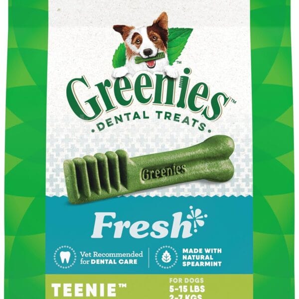 Greenies Teenie Dental Dog Treats, Mint Fresh Flavor, 12 oz. Pack (43 Treats)