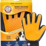 Arm & Hammer Deodorizing Dog Grooming Glove with Fragrance Transfer Technology  Scented Deshedding Dog Brush for Bathing, Pet Hair Removal Glove, Sweet Lily & Vanilla Scent
