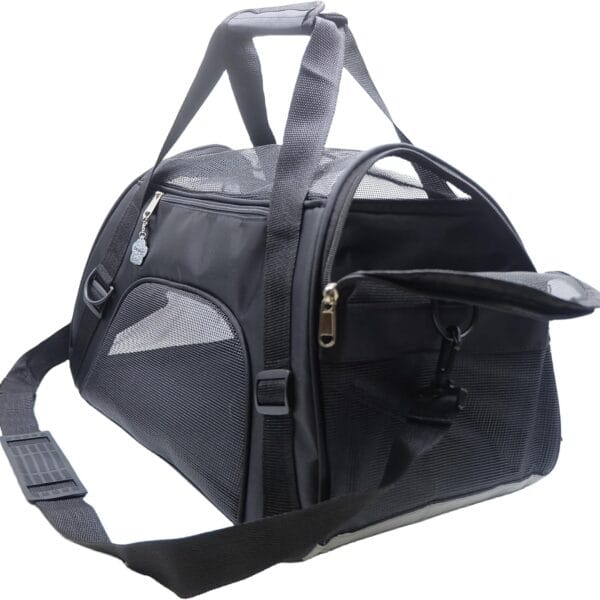 Cat Carrier,Soft-Sided Pet Travel Carrier for Cats,Dogs Puppy Comfort Portable Foldable Pet Bag Airline Approved (Medium-Black)