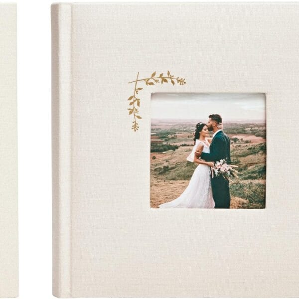 Elegant Linen Photo Album - 200 Acid-Free Pockets for 4x6 Pics - Perfect for Weddings & Gifts