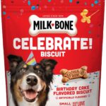 Milk-Bone Celebrate Birthday Cake Artificially Flavored Biscuits, Small Dog Treats, 8 oz. Bag