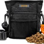 Mighty Paw Dog Treat Pouch | No Spill Magenetic Clasp - Hands-Free Pouches for Training - Pets Training Treat Pouches for Dog Walks - Pet Bags Pouch - Built in Poop Bag Holder - Black