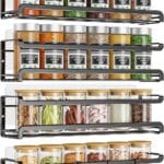 Spice Rack Wall Mounted 4 Pack,Space-Saving Spice Organizer for Spice Jars and Seasonings,Screw or Adhesive Hanging Spice Rack Organizer for Your Kitchen Cabinet,Pantry Door,11.41x2.75x2.75in
