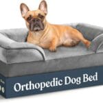Orthopedic Sofa Dog Bed - Ultra Comfortable Dog Beds for Medium Dogs - Breathable & Waterproof Pet Bed- Egg Foam Sofa Bed with Extra Head and Neck Support - Removable Washable Cover & Nonslip Bottom.