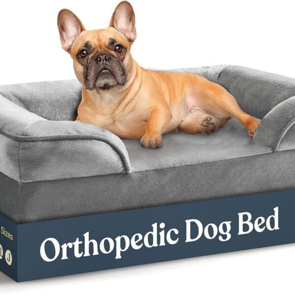 Orthopedic Sofa Dog Bed - Ultra Comfortable Dog Beds for Medium Dogs - Breathable & Waterproof Pet Bed- Egg Foam Sofa Bed with Extra Head and Neck Support - Removable Washable Cover & Nonslip Bottom.