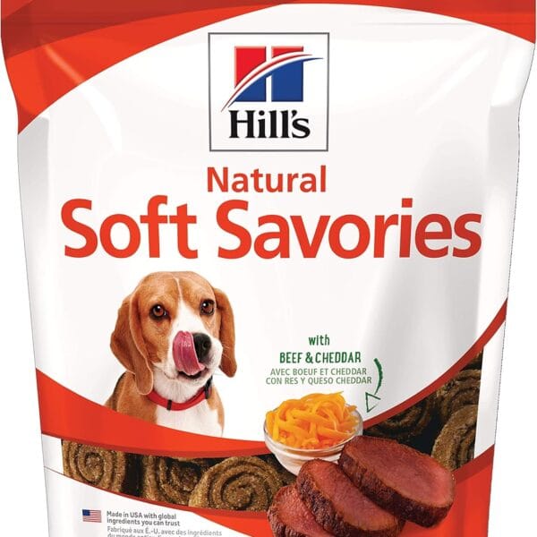 Hill's Natural Soft Savories, All Life Stages, Great Taste, Dog Treats, Beef & Cheddar, 8 oz Bag