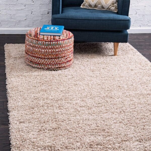 Unique Loom Solid Shag Collection Area Rug (9' x 12' Rectangle, Taupe)