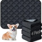 Washable Pee Pads for Dogs - 4 Pack Reusable Pee PadsWaterproof Puppy PadsPet Training PadsSuper Absorbent with Dog Paw Shape Non-Slip Backing (Dark Grey, 18" X 24" - 4 Pack)