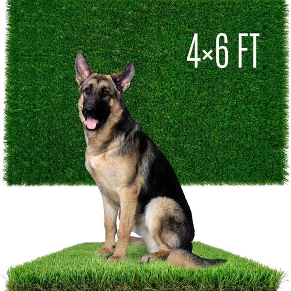 SunTurf Artificial Grass for Dogs, Dog Pee Grass, Fake Grass for Dogs Potty Training, 4x6ft Extra Large Turf Grass, Reusable Puppy Wee Wee Pads, Dog Supplies, Indoor Outdoor