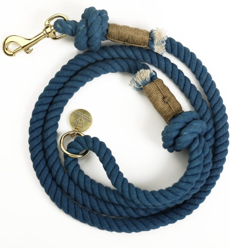 Solid Blue Color Handmade Rope Leashes for Dogs Rope Dog Leash Rope Cute Dog Leash Cotton Rope Leash for Small Dogs 5FT