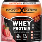Body Fortress Super Advanced Whey Protein Powder, Strawberry, Immune Support (1), Vitamins C & D Plus Zinc, 1.78 lbs